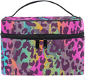 MNSRUU Makeup Bag, Colorful Leopard Print Travel Makeup Organizer Bag Cosmetic Cases Toiletry Bags for Girl Women Ladies