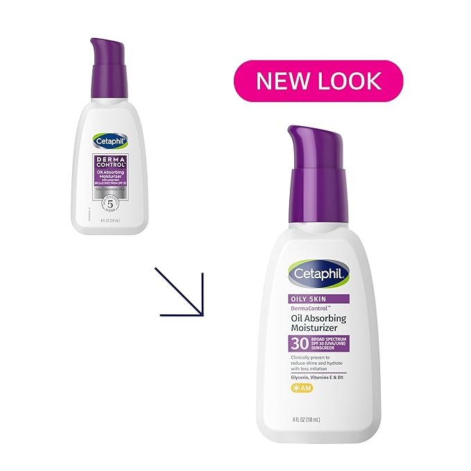 Cetaphil DermaControl Oil Absorbing Moisturizer, SPF 30, Oily Skin, 4 Fl Oz