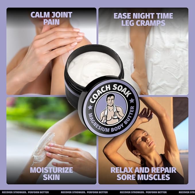 Coach Soak Nighttime Magnesium Body Butter - 8 oz, Lavender