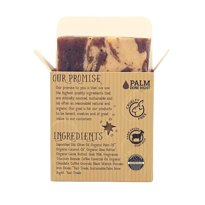 Varina Natural Coffee Cream Bar Soap - Gentle Cleansing for Sensitive Skin, Earthy Scents - 3 Pack