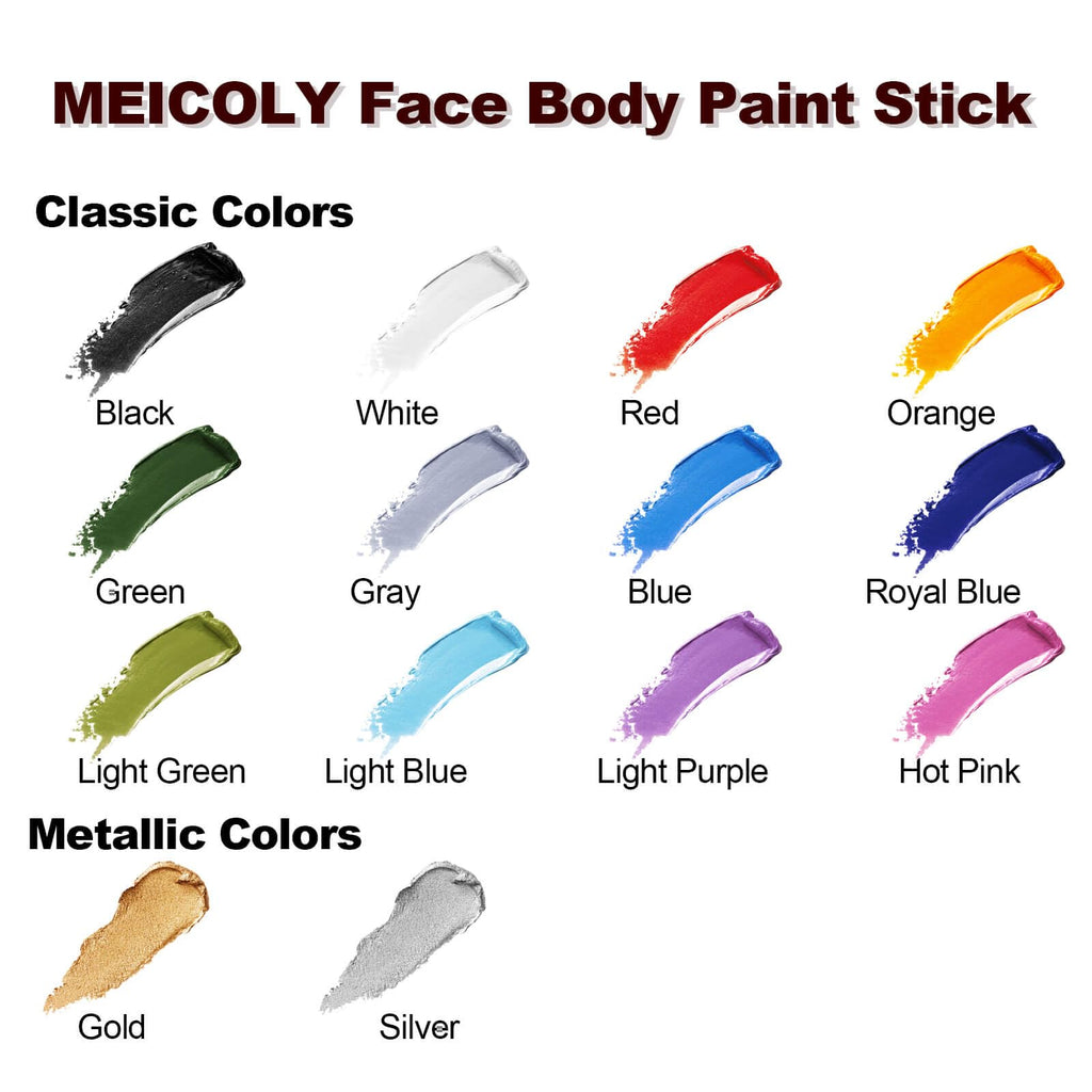 MEICOLY Light Purple Face Body Paint Stick(1.06 Oz),Cream Lavender Periwinkle Body Paint,Sweatproof Waterproof Purple Eye Black for Sports,Violet Lilac Face Paint for Halloween SFX Ursula Cosplay