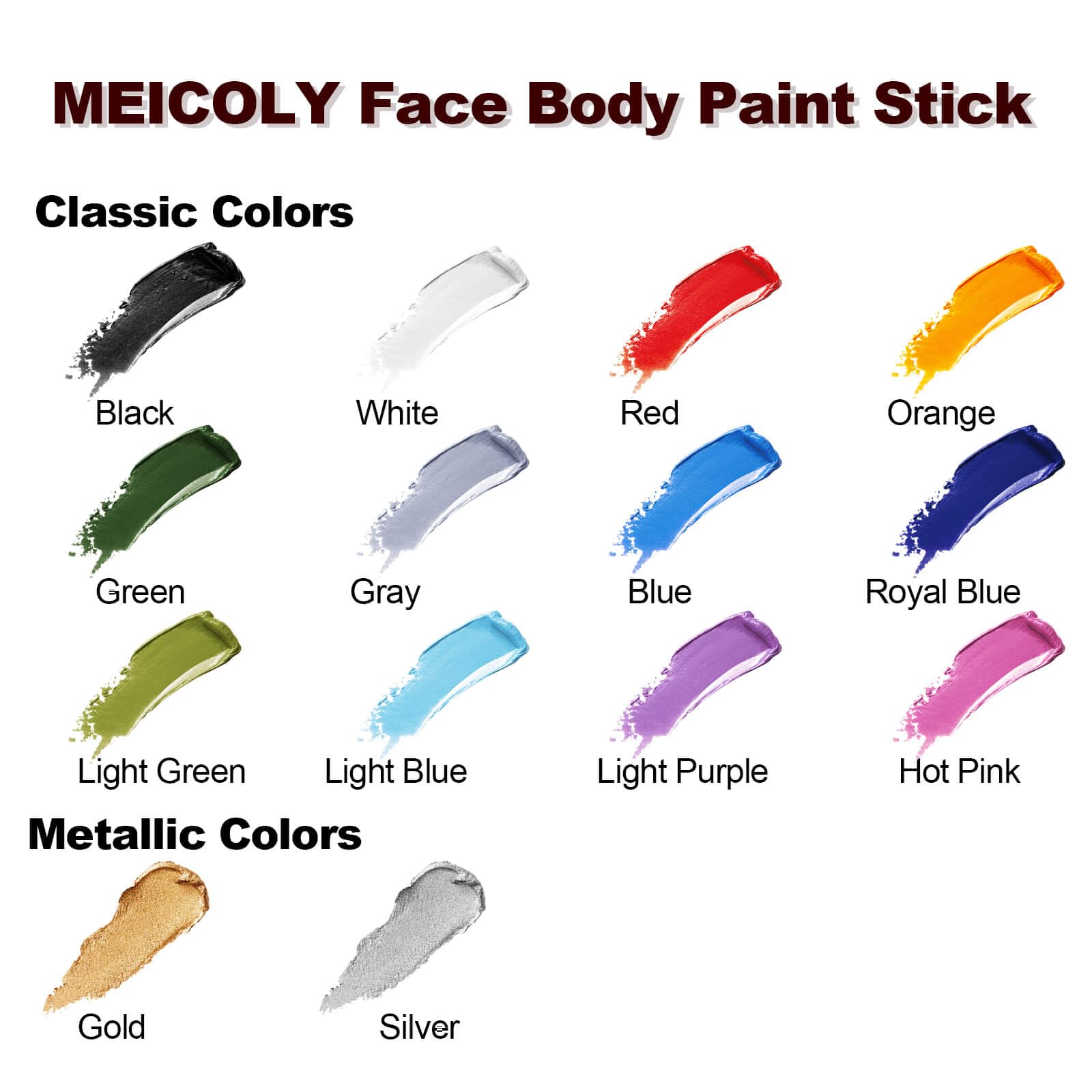 MEICOLY Light Purple Face Body Paint Stick(1.06 Oz),Cream Lavender Periwinkle Body Paint,Sweatproof Waterproof Purple Eye Black for Sports,Violet Lilac Face Paint for Halloween SFX Ursula Cosplay