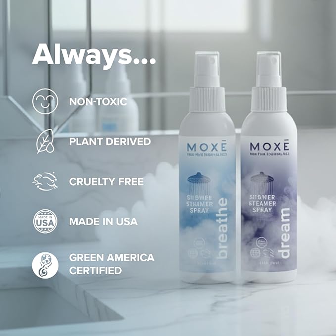 MOXĒ Breathe & Dream Shower Steamer, Congestion & Calm Relief, 4oz, 2 Pack