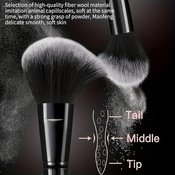 HGHDBT 47Pcs Black Makeup Brushes Set Professional Premium Synthetic for Blush Foundation Eye Shadow Concealer Powder Eye & Face Make up Brush Kit with Beauty Blender Sponge Set Tools