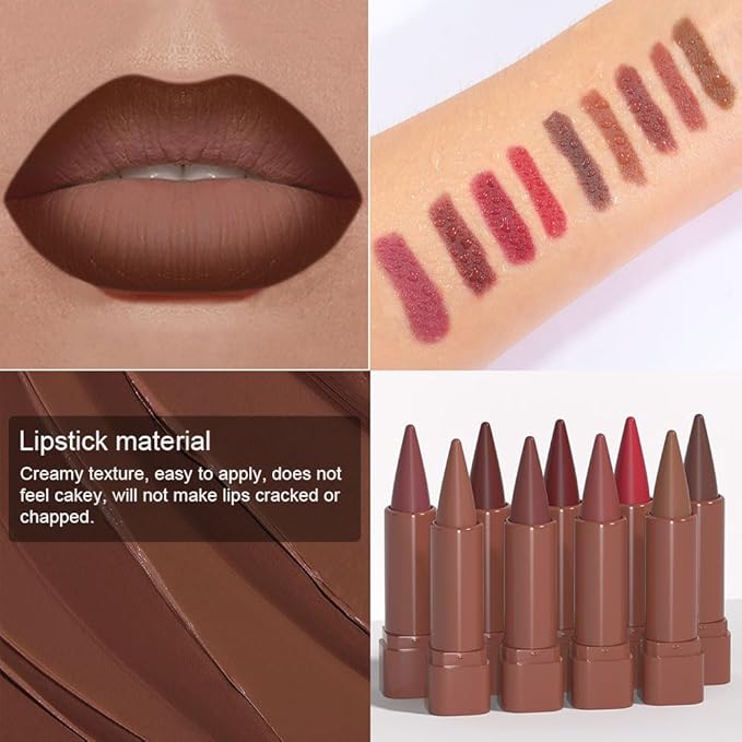 BINGBRUSH Lip Liner Pencil Set, Matte Lipstick Set, Cone Tip Line&Fill,2pcs