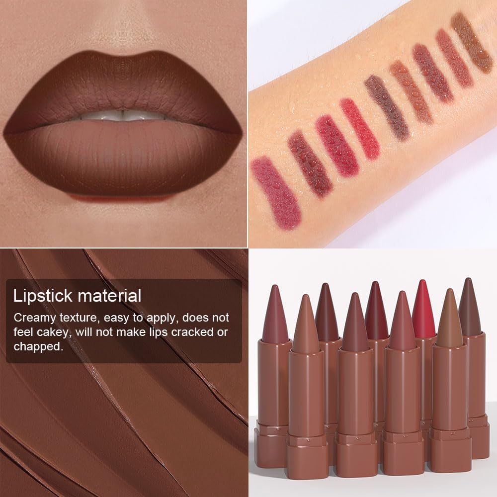 BINGBRUSH Lip Liner Pencil Set, Matte Lipstick Set, Cone Tip Line&Fill,2pcs