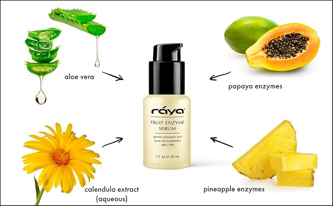 RAYA Fruit Enzyme Serum 505 for Oily Skin, Matte Finish Facial Gel, 2 Oz