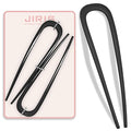 JIRIS 2PCS 4.2Inch French Hair Pins U-Shaped Pins for Women and Girls Fashion Metal Hair Pin French Twist Hair Pins for Buns, Updos,Stylish and Functional(set1-black)