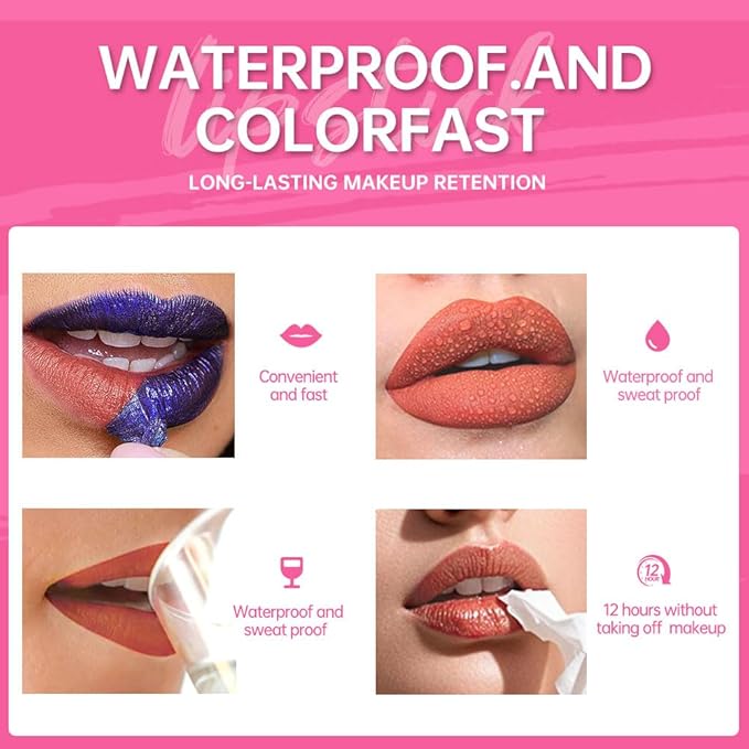 Hxssll Peel off Lip Stain Masque - Lip Liner Peel Off Lip Stain Tattoo, All Day Peel-Off Lip Tint,Long Lasting Waterproof Transfer-proof Lip Mask Peel Off Lip Gloss,Stay Lip Makeup C06#