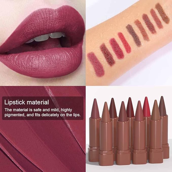 BINGBRUSH Lip Liner Set,Matte Lipstick Pencil,Cone Tip for Line&Fill, 3pcs