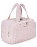 BAGSMART Travel Toiletry Bag, Crush Toiletry Bag for Women, Wide-open Puffy Toiletry Bags for Traveling, Large Travel Cosmetic Makeup Bag Organizer for Accessories,Toiletrie, Pink