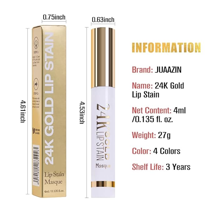 IATMOMOD Ruby Red Liquid Matte Lip Liner Stain Peel Off with Tweezer, Long Lasting, Waterproof New Gold Matte Lipstick Lip Gloss Tattoo for Women, Smudge-proof Non-Stick Cup Lip Tint Makeup 03#
