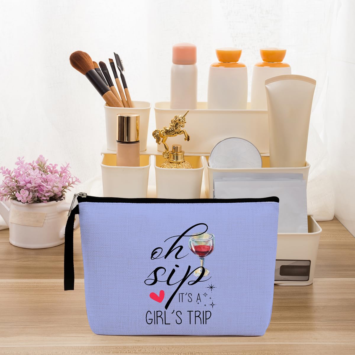 4 Pcs Girls Trip Gifts Favors Weekend Makeup Bag, Girls Trip Gifts