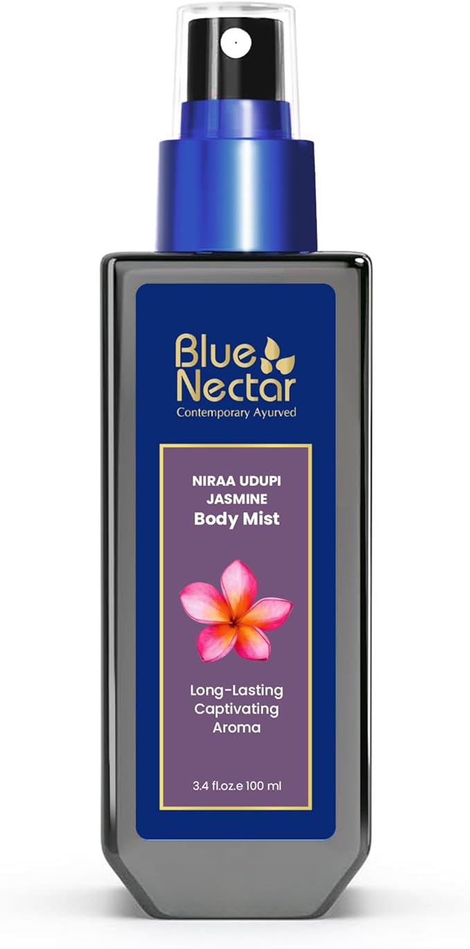 Blue Nectar Niraa Jasmine Nayika Body Attar | Perfume Mist for Women | Long-Lasting Jasmine Attar with Fig Leaf | Floral Body Mist Spray | Travel-Friendly (3.38 Fl Oz)