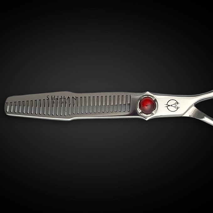 Shihan Shears 5.5" VG10 Steel Professional Thinning Shears - Red Moon - (Hair Thinning Scissors)