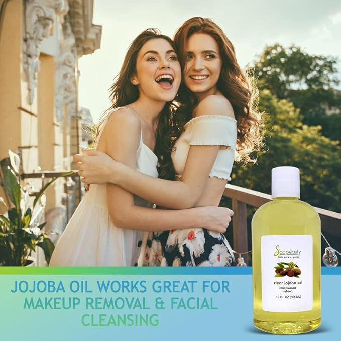 Soapeauty Clear Jojoba Oil | 100% Pure & Natural | Refined, Cold Pressed, Hexane Free | Moisturizing Oil for Skin, Face, Hair & Nails | 8 fl oz