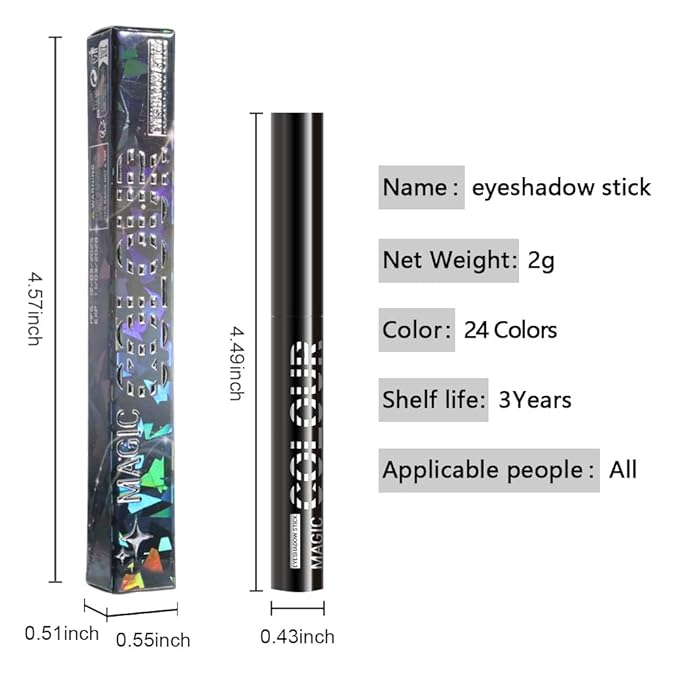 Dark Taupe Shimmer Cream Eye Shadow Stick Makeup for Women, Dark Taupe Shimmer Matte Eye Shadow Brightener Stick for Eyes, Waterproof Eyeshadow Pencil Applicator Blendable for Eye Highlight 16