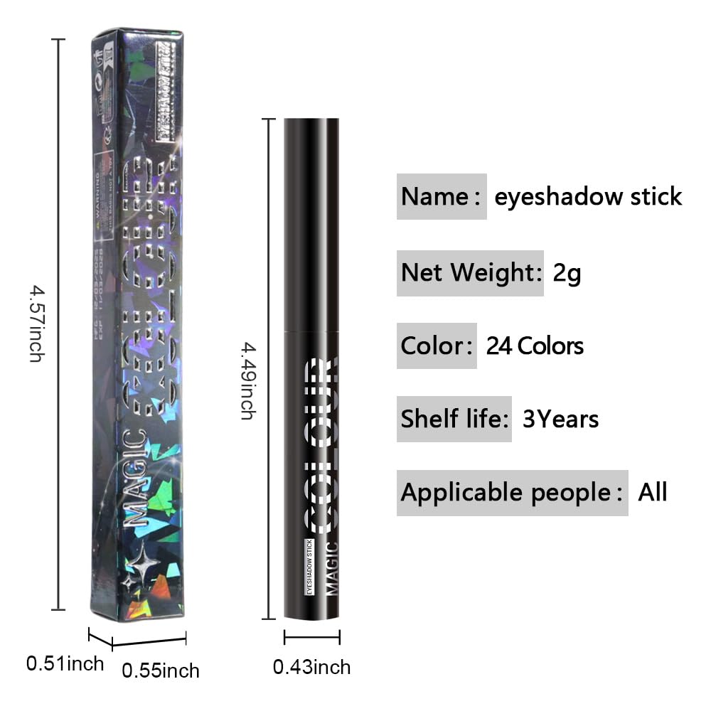 IATMOMOD Dazzling Blue Shimmer Cream Eye Shadow Stick Makeup for Women, Blue Shimmer Matte Eye Shadow Brightener Stick for Eyes, Waterproof Eyeshadow Pencil Applicator Blendable for Eye Highlight 22