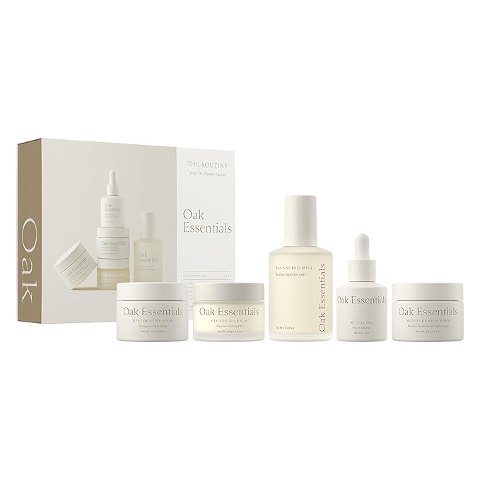 Oak Essentials The Routine Face Skincare Set, 5-Piece, Full Sizes