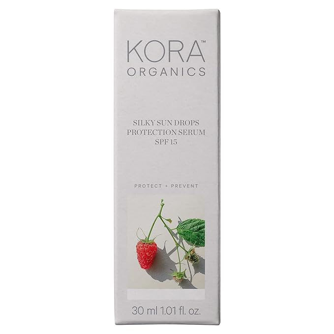 KORA Organics Silky Sun Drops Mineral Sunscreen SPF 30, Lightweight Face Sunscreen Serum with Non-Nano Zinc Oxide, Blue Light & Broad-Spectrum UVA/UVB Protection, No White Cast, Reef-Safe, 1.01 fl oz