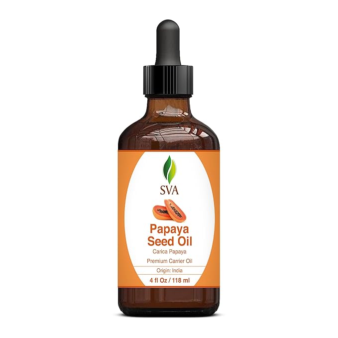 SVA Papaya Seed Carrier Oil, Glass Bottle with Dropper, 4 Fl Oz (118 ml)