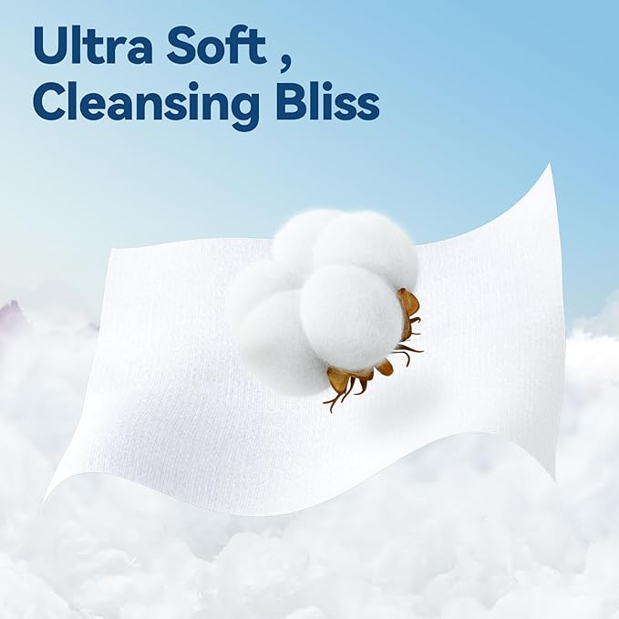 Winner Soft Face Towels, 100% USDA Biobased Facial Towels, 2 Packs per Case, 6 Bags per Pack (12 Bags Total)