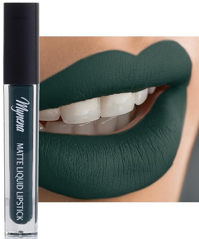 Mynena Hydrating Deep Forest Green Matte Liquid Lipstick - Jocelyn