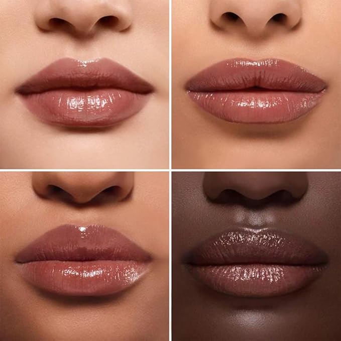 Nude Brown Honey Tinted Lip Stain Lip Balm Lip Gloss Lipstick, Sheer Hydrating Lip Stains Tint, Moisturizing Lip Color for All Skin Tones, Nourishing Lip Balm with a Hint of Natural Black Cherry Tint