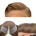 F M FACE MIRACLE NEW YORK Toupee for Men French Lace Center Mens Toupee Hairpiens Human Hair Replacement System Black Brown Blonde Gray Hair Units, 7X9