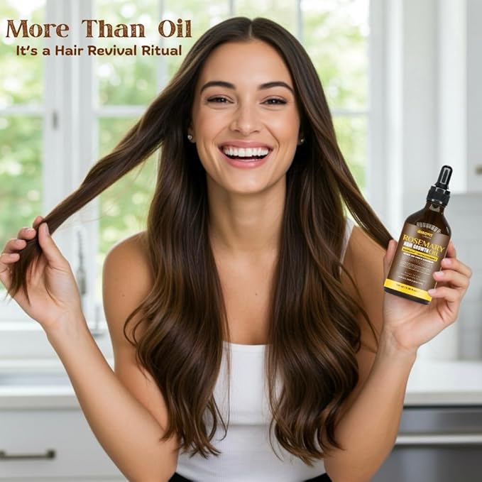Gutaderme Rosemary Oil For Hair Growth (3.4 Fl Oz) Infused With Biotin, Vitamin E, Almond Oil & Coconut - Hair Strengthening, Nourishing & Volumizing