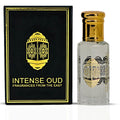 INTENSE OUD Musc Mutasalik Arabian Perfume Oil for Men & Women, Long Lasting Alcohol-Free Concentrated Fragrance,12ml (0.40 oz) in Black Gift Box, White Musk & Rose Notes.