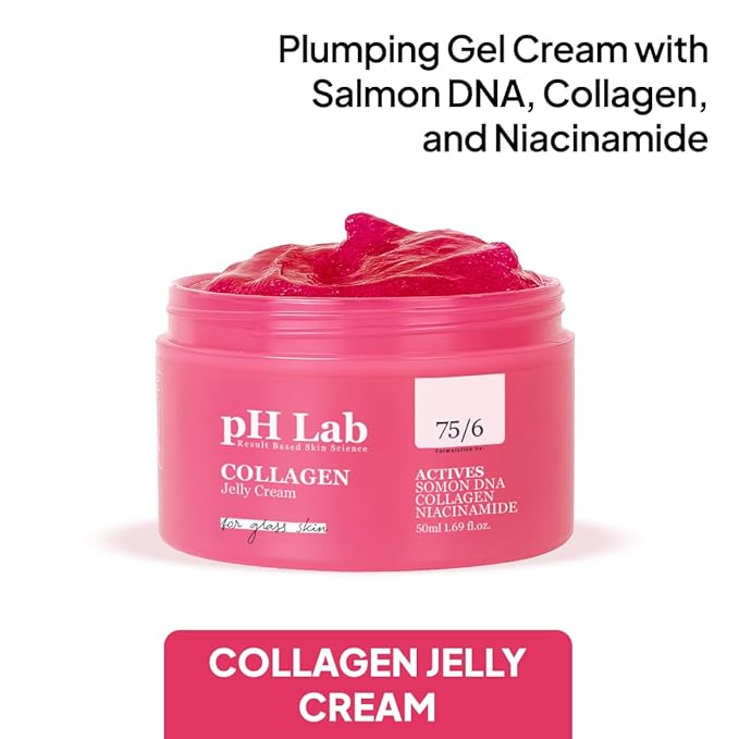 PhLab Collagen Jelly Cream, Boosts Skin Elasticity, Provides Glowing, Hydrating and Plump with Salmon DNA, 1.69 Fl Oz