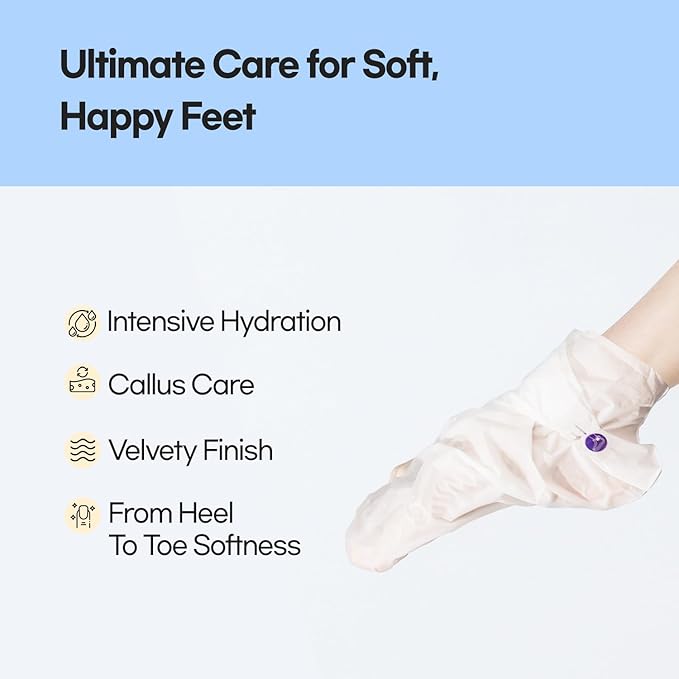 Epielle Intensive Repairing Foot Mask 6 Pairs, Soften with Coconut Oil & Milk Extract, Deep Moisturizing Socks for Dry, Cracked Feet, Self Care Gifts for Women, Spa Kit