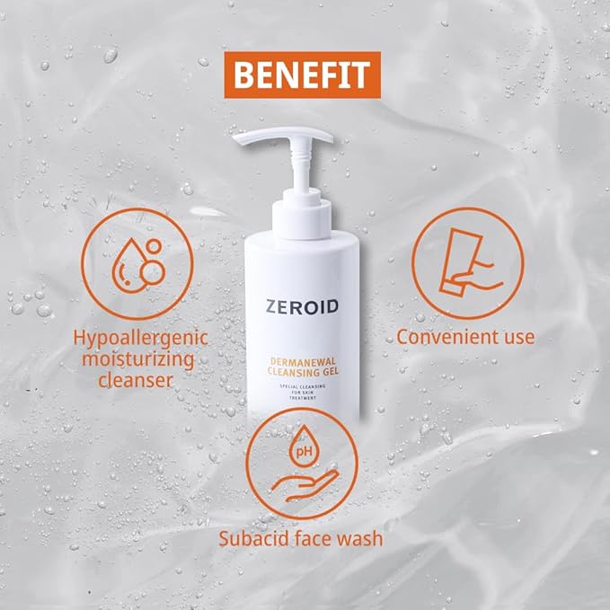ZEROID Dermanewal Cleansing Gel, 15.2 fl oz (450ml)