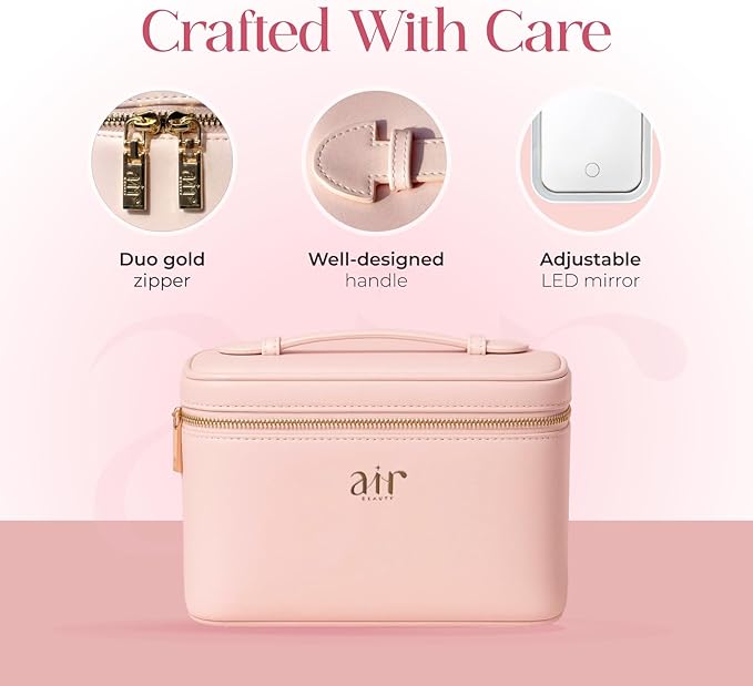 Air Glow Makeup Bag, Cosmetic makeup Travel bag, cosmetic bags for women Case with Zipper Closure