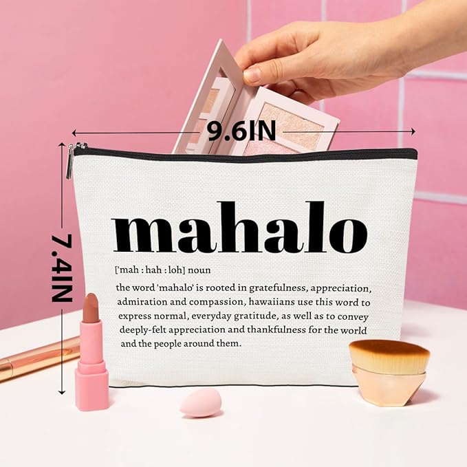 CQM Mahalo Definition Hawaiian Gifts Makeup Bag Hawaii Cosmetic Bag