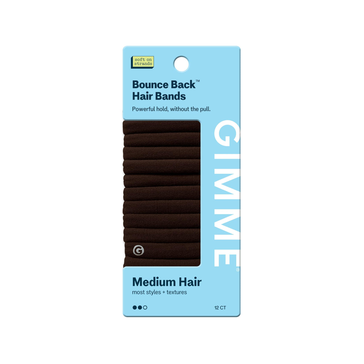 Gimme Beauty Medium Hold Hair Ties, Black, 12 Pack