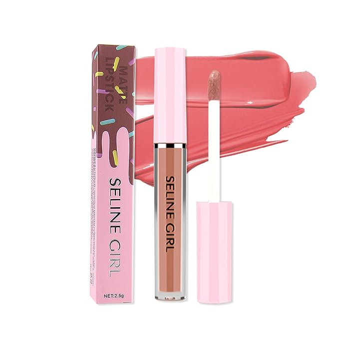 Eshioh Matte Lip Gloss, Lip Gloss Silky Smooth Finish, Lipgloss Makeup Colorful and Creamy Texture, Lipstick for Every Occasion, Lip Oil Moisturizing and Hydrated #10