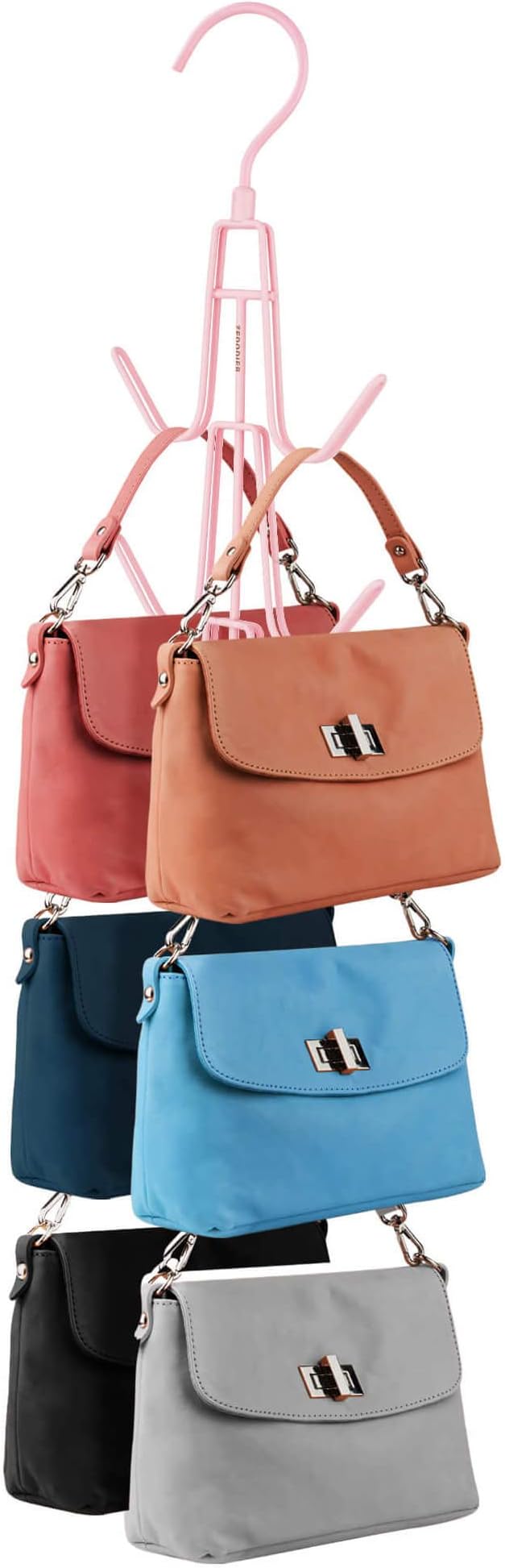 ZEDODIER Purse Hanger, Hanging Purse Organizer for Closet, Holds 6 Bags