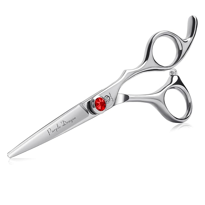 Purple Dragon 5.0 inch Silver Barber Hair Cutting Scissors/Shears
