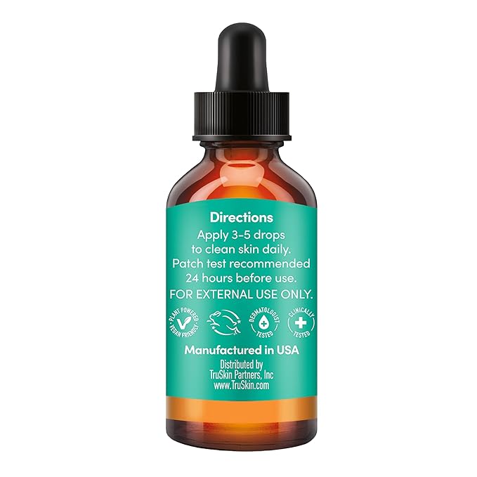 TruSkin Facial Serum with 11 Plant-Derived Vitamins & Minerals for Radiant, Healthy-Looking Skin - Powerful Antioxidants and Nourishing Vitamins for Skin Nutrition, 1 fl oz