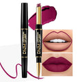 HHLTOH 2-in-1 Plum Purple Lip Liner & Lipstick Set Kit for Women, Matte Lips Kit with Lip Liner Lip Stains Long Lasting Waterproof 24 Hour Lipstick and Lip Liners Combo Lipliners Pencil Set 05