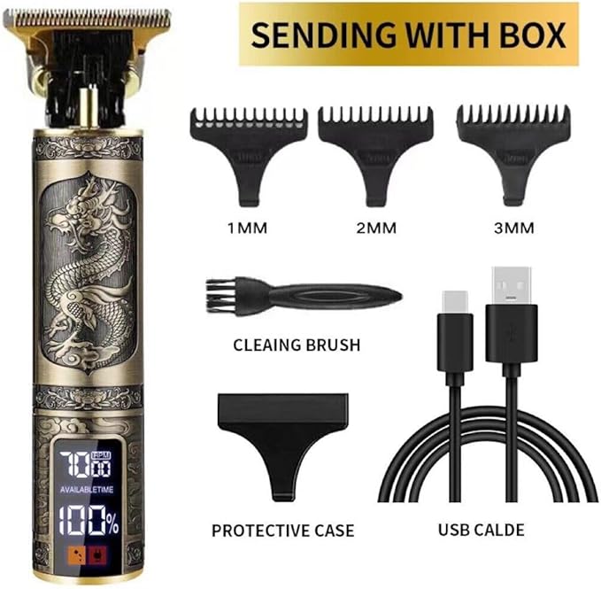 Wrrozz Professional Hair Clippers for Men Cordless, T-Blade & Copper Motor, Rechargeable Beard Trimmer with 3 Guards for Barber-Level Haircut & Trimming