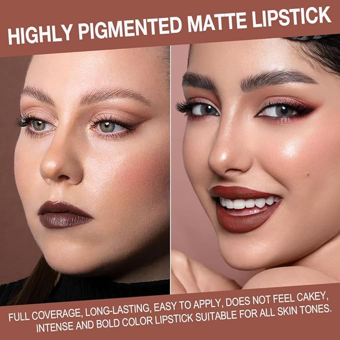 BINGBRUSH Lip Liner Pencil Set, Matte Lipstick Set, Cone Tip Line&Fill,2pcs
