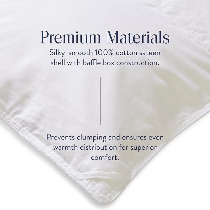 Brooklinen All Season Luxury Down Comforter, 100% Natural Canadian Duck Down Duvet Insert - 700 Fill Power, 100% Cotton Shell, Baffle Box Construction, Full/Queen Size Comforter