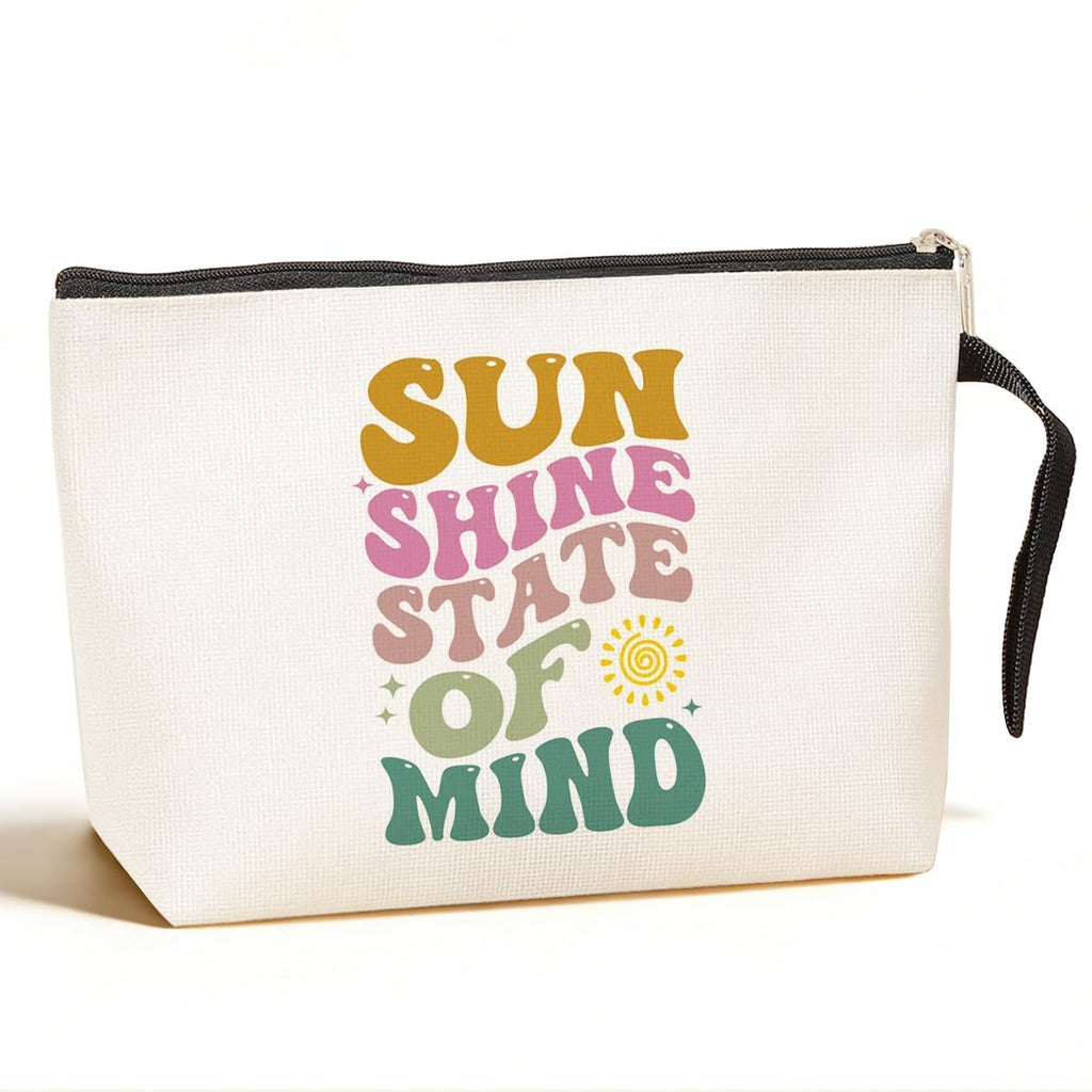 Summer Cosmetic Bag Beach Accessories Sunshine Inspirational Gifts for Beach Lovers Women Girls Coworker Grandma Best Friends Mothers Day Graduation Birthday Friendship Gifts Vacation Makeup Bag