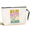 Summer Cosmetic Bag Beach Accessories Sunshine Inspirational Gifts for Beach Lovers Women Girls Coworker Grandma Best Friends Mothers Day Graduation Birthday Friendship Gifts Vacation Makeup Bag