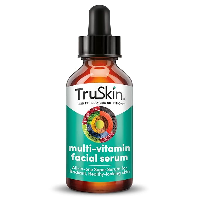 TruSkin Facial Serum with 11 Plant-Derived Vitamins & Minerals for Radiant, Healthy-Looking Skin - Powerful Antioxidants and Nourishing Vitamins for Skin Nutrition, 1 fl oz