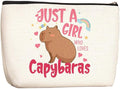 Wenboco Capybara Gifts Makeup Bag, Inspirational Christmas Birthday Gifts for Women Best Friend Daughter Animal Lover Bestie Gift Cosmetic Bag Capybara Lover Gift