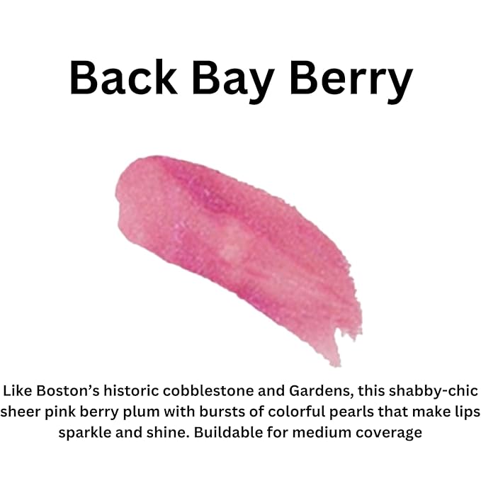 Boston Mints Back Bay Berry Lip Gloss (.25oz) Vegan, Gluten-Free, Cruelty-Free Formula With Aloe, Vitamins C & E, Spearmint Extract and a Sheer Shine Finish for Soft, Fuller-Looking, Hydrated Lips